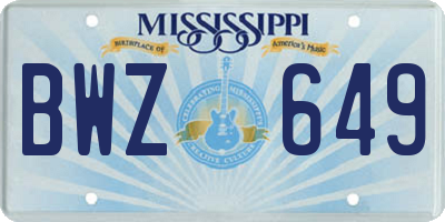 MS license plate BWZ649