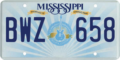MS license plate BWZ658