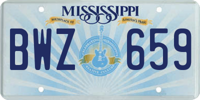 MS license plate BWZ659