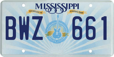 MS license plate BWZ661