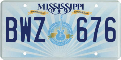 MS license plate BWZ676