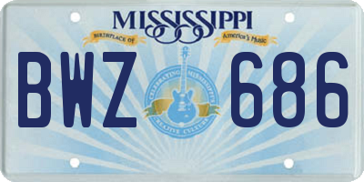 MS license plate BWZ686