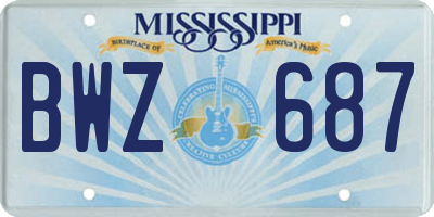 MS license plate BWZ687