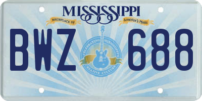 MS license plate BWZ688