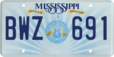 MS license plate BWZ691