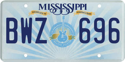 MS license plate BWZ696