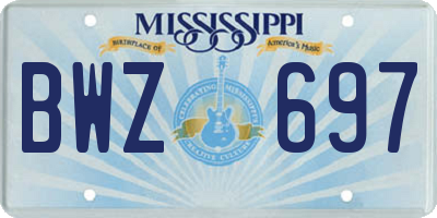 MS license plate BWZ697