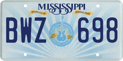 MS license plate BWZ698