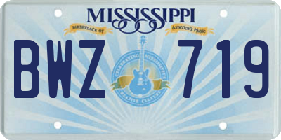 MS license plate BWZ719