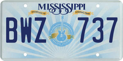MS license plate BWZ737