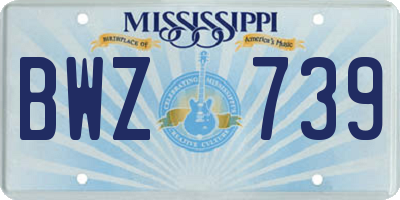 MS license plate BWZ739