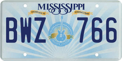 MS license plate BWZ766