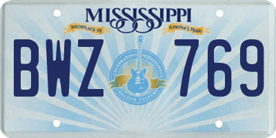 MS license plate BWZ769
