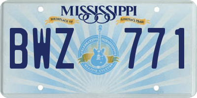 MS license plate BWZ771
