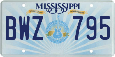 MS license plate BWZ795