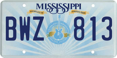 MS license plate BWZ813