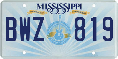 MS license plate BWZ819