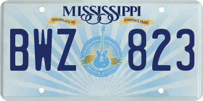 MS license plate BWZ823