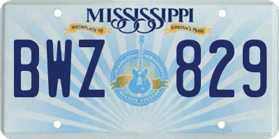 MS license plate BWZ829