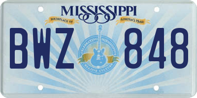 MS license plate BWZ848