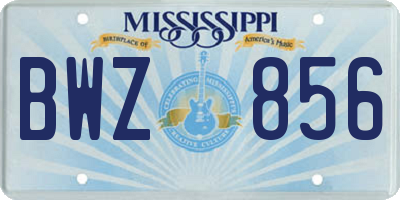 MS license plate BWZ856