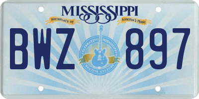 MS license plate BWZ897