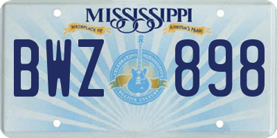 MS license plate BWZ898
