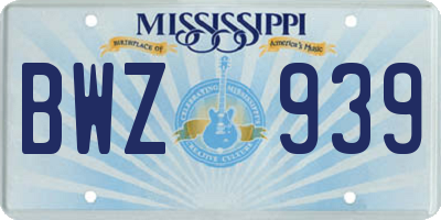 MS license plate BWZ939