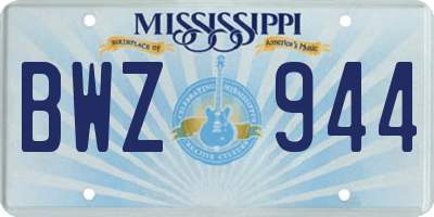 MS license plate BWZ944