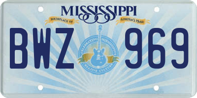 MS license plate BWZ969