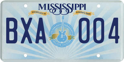 MS license plate BXA004