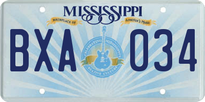 MS license plate BXA034
