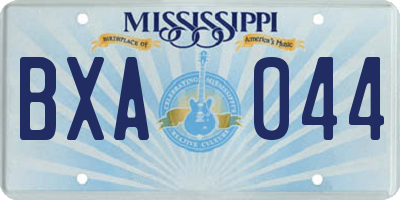 MS license plate BXA044