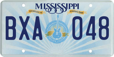 MS license plate BXA048