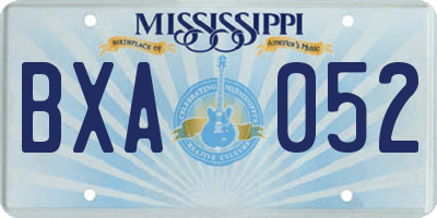 MS license plate BXA052