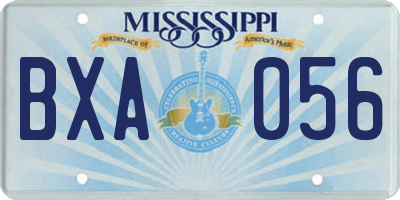 MS license plate BXA056