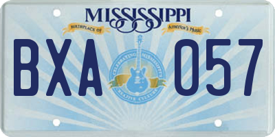 MS license plate BXA057