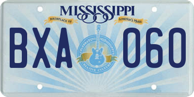 MS license plate BXA060