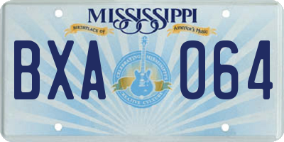 MS license plate BXA064