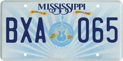 MS license plate BXA065
