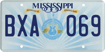 MS license plate BXA069