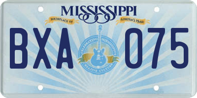MS license plate BXA075