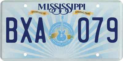 MS license plate BXA079