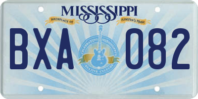 MS license plate BXA082
