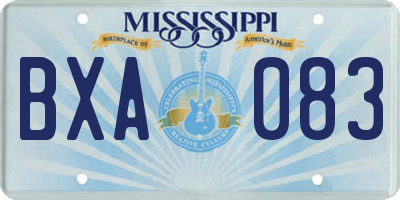 MS license plate BXA083