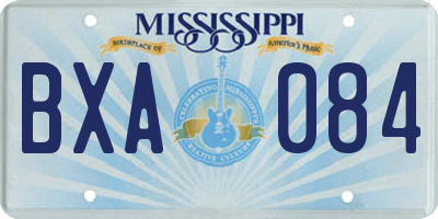 MS license plate BXA084