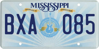MS license plate BXA085