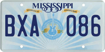 MS license plate BXA086