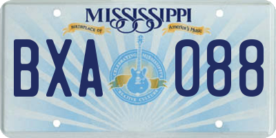 MS license plate BXA088