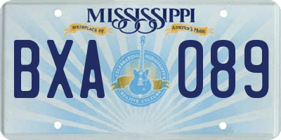MS license plate BXA089